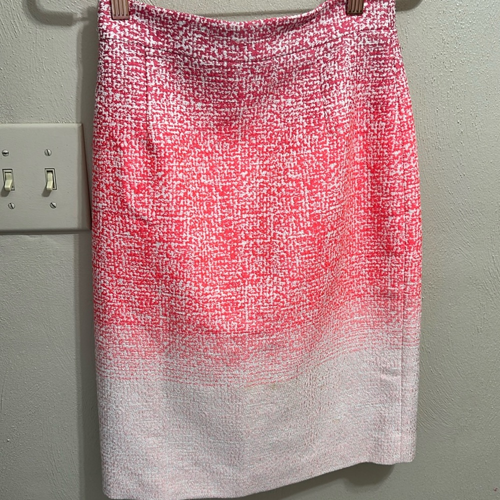 Pink and white ombré high waisted pencil skirt